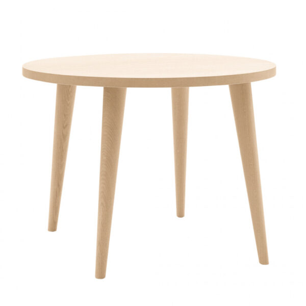 Tavolo rotondo in legno rovere 110cm con gambe a spillo